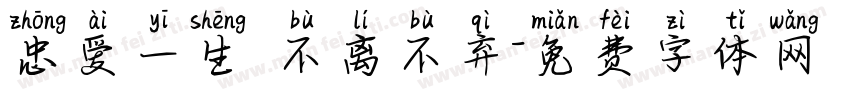 忠爱一生 不离不弃字体转换